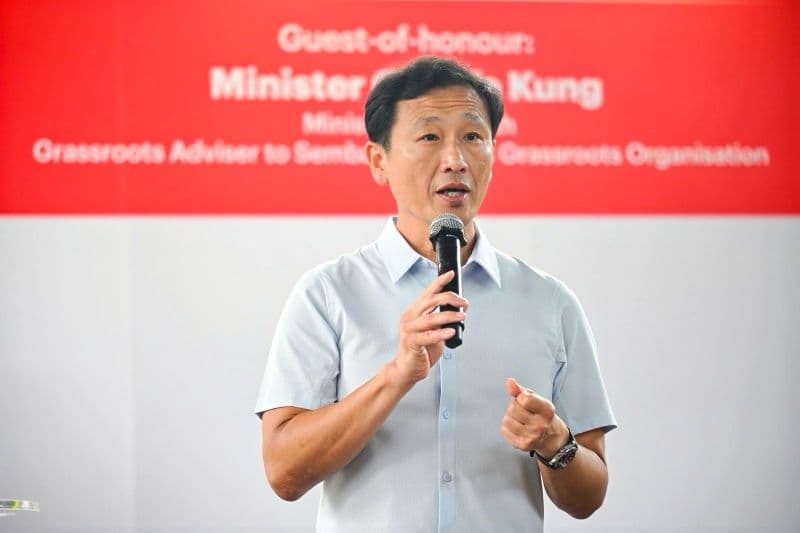Mr. Ong Ye Kung, Minister for Health, speaking as guest of honour at the e2i Skills & Career Fair @ Sembawang